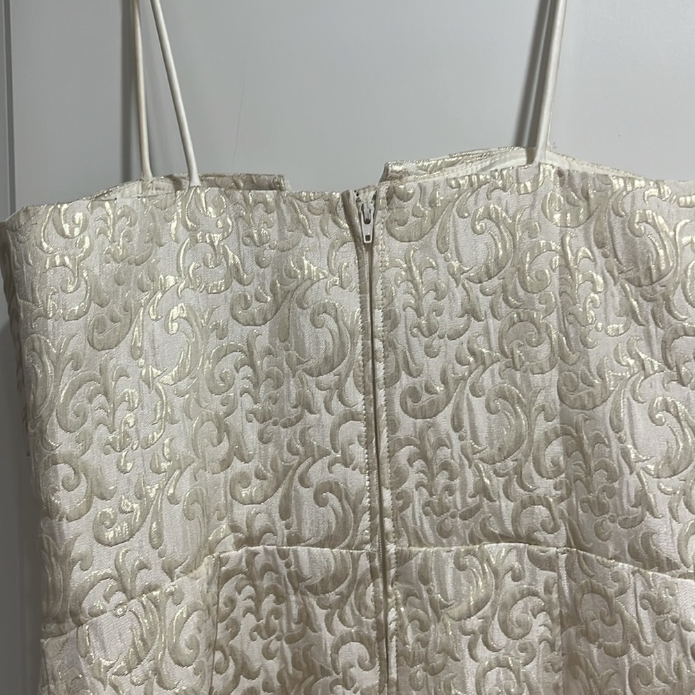 Betsy & Adam Cream Dress with Gold Accent - Picture 5 of 12